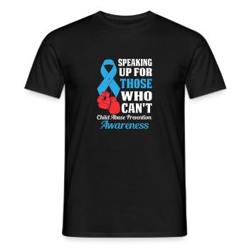 Blue Ribbon Boxing Gloves Child Abuse Prevention - Men's T-Shirt - black - Front - AI Model Male 178 light (178cm)