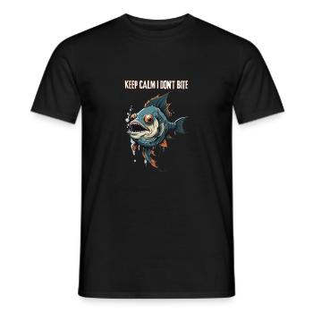Bleib ruhig, ich beiße nicht - Männer T-Shirt - Schwarz - Vorne - AI Model Male 178 light (178cm)