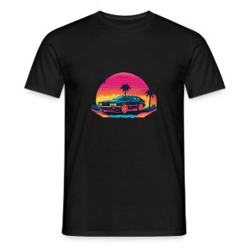Voiture vintage - T-shirt homme - noir - Devant - AI Model Male 178 light (178cm)