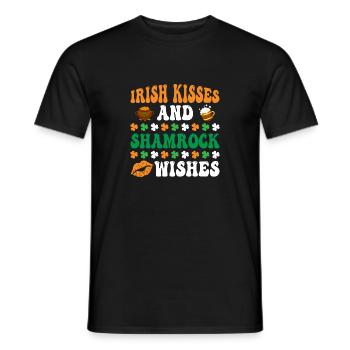 Irish Kisses And Shamrock Wishes St. Patrick's Day - Men's T-Shirt - black - Front - AI Model Male 178 light (178cm)