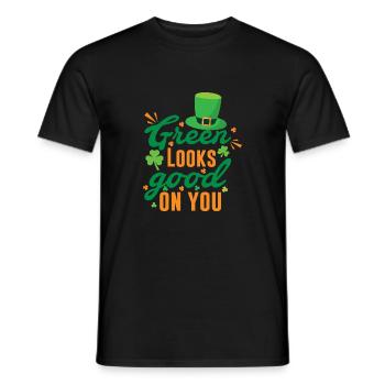 Green Looks Good On You St. Patrick's Day - Men's T-Shirt - black - Front - AI Model Male 178 light (178cm)