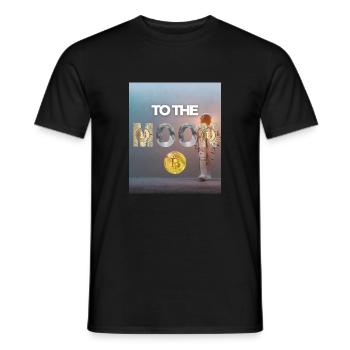Bitcoin Astronaut – Reise zum Mond - Männer T-Shirt - Schwarz - Vorne - AI Model Male 178 light (178cm)