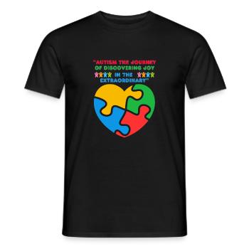 Autisme - T-shirt homme - noir - Devant - AI Model Male 178 light (178cm)