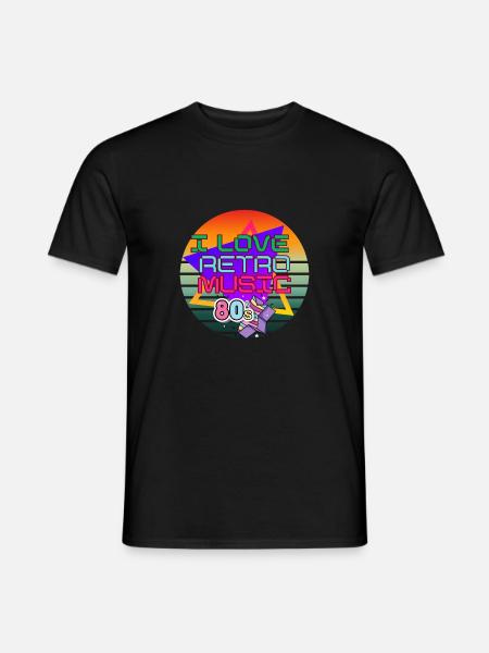 I love retro music - Men's T-Shirt - black