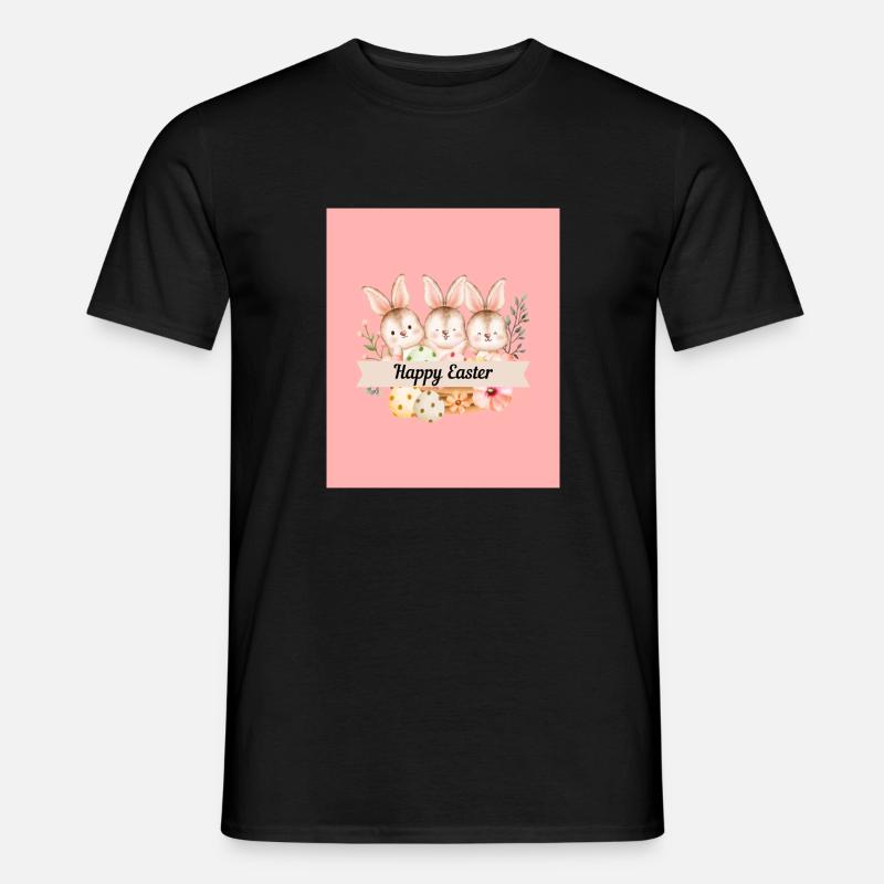 Osterhase – Happy Easter - Männer T-Shirt - Schwarz