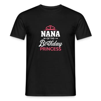 Nana of the birthday princess girl matching family - Men's T-Shirt - black - Front - AI Model Male 178 light (178cm)