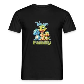 Cadeau de famille dinosaure mignon - T-shirt homme - noir - Devant - AI Model Male 178 light (178cm)