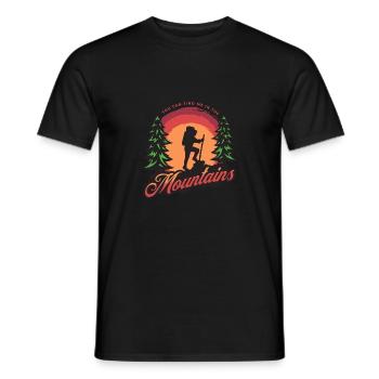 Randonnée dans les montagnes Aventure en plein air - T-shirt homme - noir - Devant - AI Model Male 178 light (178cm)