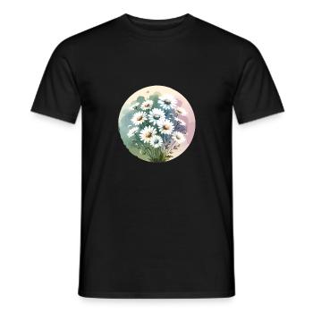 Gänseblümchen gezeichnet - Männer T-Shirt - Schwarz - Vorne - AI Model Male 178 light (178cm)