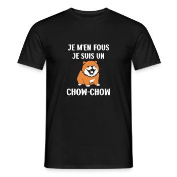 Chien chow chow - T-shirt homme - noir - Devant - AI Model Male 178 light (178cm)