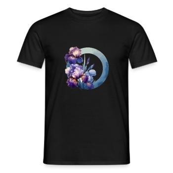 Schwertlilien gezeichnet - Männer T-Shirt - Schwarz - Vorne - AI Model Male 178 light (178cm)