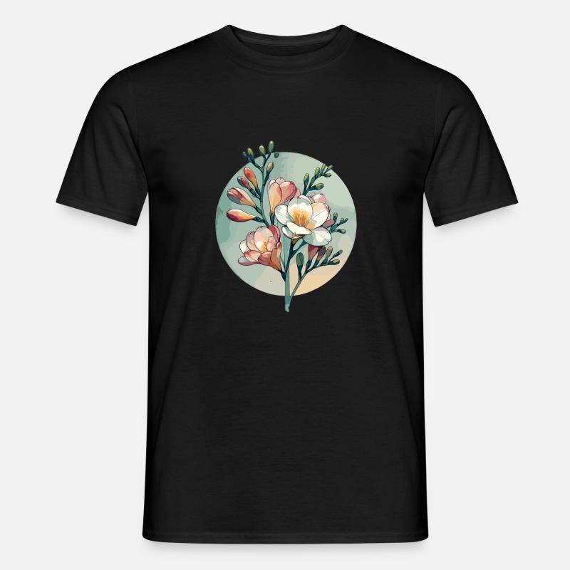 Freesien gezeichnet - Männer T-Shirt - Schwarz