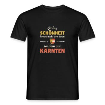 Beauty Carinthia Austria Flag Coat of Arms Lion - Men's T-Shirt - black - Front - AI Model Male 178 light (178cm)