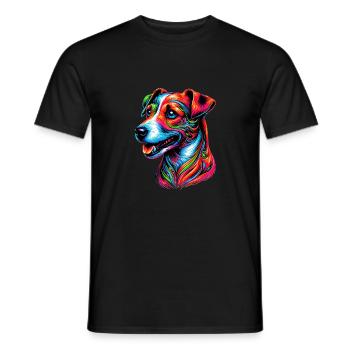 Jack Russell Terrier Hund - Männer T-Shirt - Schwarz - Vorne - AI Model Male 178 light (178cm)