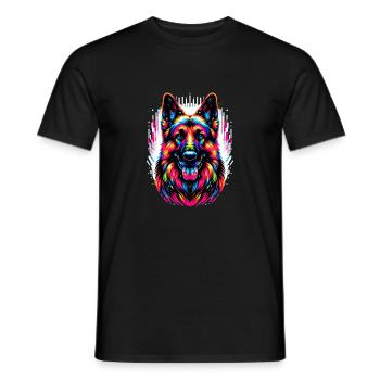 German Shepherd, German Shepherd - Men's T-Shirt - black - Front - AI Model Male 178 light (178cm)