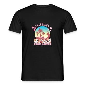 greetings from Hawaii-Kawaii - Men's T-Shirt - black - Front - AI Model Male 178 light (178cm)