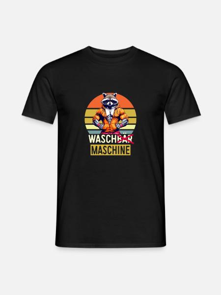 Pumpen Gym Fitness Spruch Muskeln Waschbär Spruch - Männer T-Shirt - Schwarz