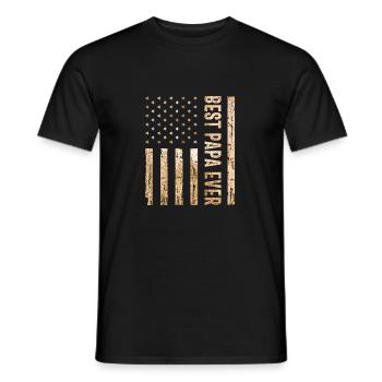 Bester Papa aller Zeiten US-amerikanische Flagge - Vatertag - Männer T-Shirt - Schwarz - Vorne - AI Model Male 178 light (178cm)