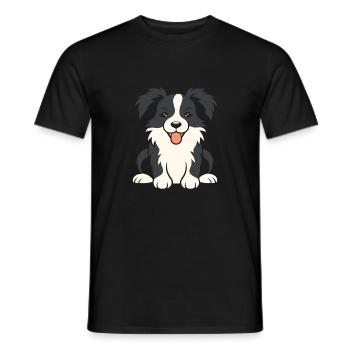 Humour chien border collie - T-shirt homme - noir - Devant - AI Model Male 178 light (178cm)
