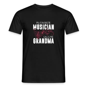 Music Grandma My Favorite Musician Calls Me - Men's T-Shirt - black - Front - AI Model Male 178 light (178cm)