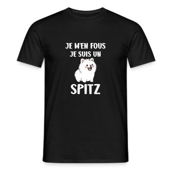 Humour chien Spitz - T-shirt homme - noir - Devant - AI Model Male 178 light (178cm)