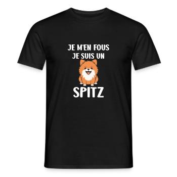 Humour chien Spitz - T-shirt homme - noir - Devant - AI Model Male 178 light (178cm)