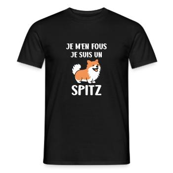 Humour chien Spitz - T-shirt homme - noir - Devant - AI Model Male 178 light (178cm)