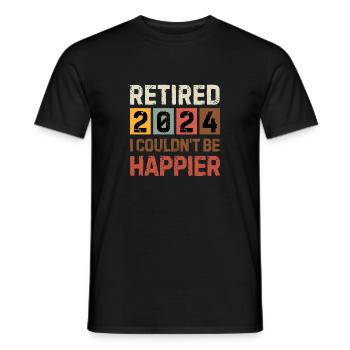 RETIRED 2024 I COULDN'T BE HAPPIER retirement gift - Men's T-Shirt - black - Front - AI Model Male 178 light (178cm)