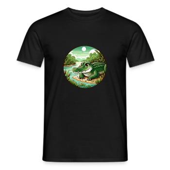 Krokodil, Alligator - Männer T-Shirt - Schwarz - Vorne - AI Model Male 178 light (178cm)