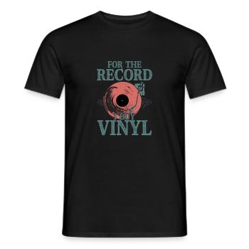 For The Record I Buy Vinyl Vintage Fan Turntables - Men's T-Shirt - black - Front - AI Model Male 178 light (178cm)