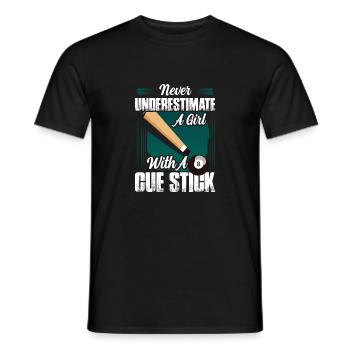 A Girl With A Cue Stick Billard Pool Billiard Play - Men's T-Shirt - black - Front - AI Model Male 178 light (178cm)