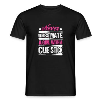 A Girl With A Cue Stick Billiard Player Billard Po - Men's T-Shirt - black - Front - AI Model Male 178 light (178cm)