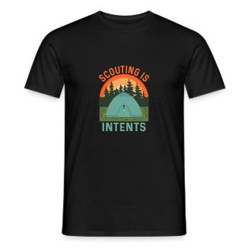 Adventure Awaits: In Tents Scouting Tee - Men's T-Shirt - black - Front - AI Model Male 178 light (178cm)