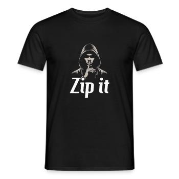 Silence Amplified: Zip It - Men's T-Shirt - black - Front - AI Model Male 178 light (178cm)