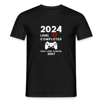 2024 Level 17 I 17th Birthday 2024 Boys Girls - Men's T-Shirt - black - Front - AI Model Male 178 light (178cm)