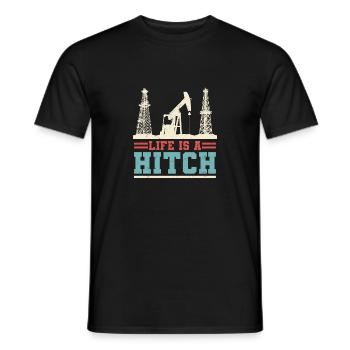 La vie est un attelage Travailleur des champs pétrolifères Plate-forme pétrolière - T-shirt homme - noir - Devant - AI Model Male 178 light (178cm)
