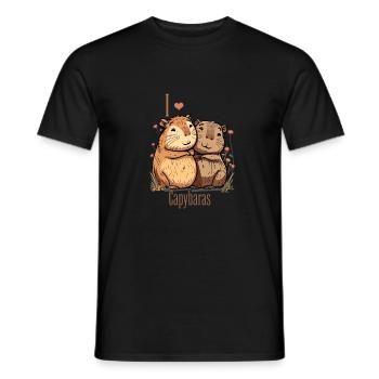 Capybara Animal Love Water Shine Love Gift - Men's T-Shirt - black - Front - AI Model Male 178 light (178cm)