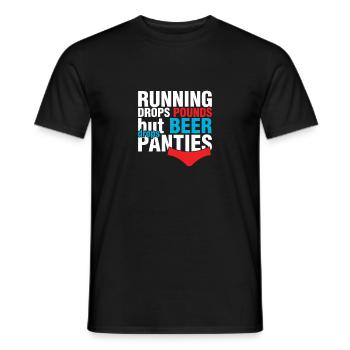 Laufen Verliert Pfunde, Aber Bier Lässt Höschen Lustig - Männer T-Shirt - Schwarz - Vorne - AI Model Male 178 light (178cm)