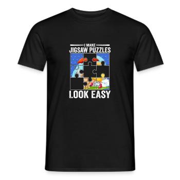 I Make Jigsaw Puzzles Look Easy Solving Piece - Männer T-Shirt - Schwarz - Vorne - AI Model Male 178 light (178cm)