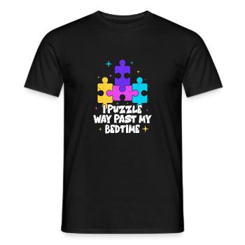 I Puzzle Way Past My Bedtime Jigsaw Puzzle Piece - Men's T-Shirt - black - Front - AI Model Male 178 light (178cm)