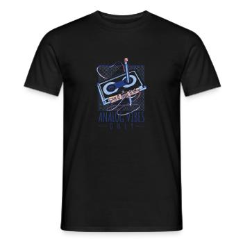 Analog Vibes Only - Music Lover Gift - Men's T-Shirt - black - Front - AI Model Male 178 light (178cm)