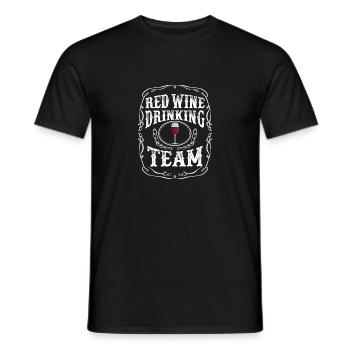 Red Wine Drinking Team T-Shirt Alcoholic Beverage - Men's T-Shirt - black - Front - AI Model Male 178 light (178cm)