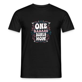 One Badass Bonus Mom Stepmother Adoption - Männer T-Shirt - Schwarz - Vorne - AI Model Male 178 light (178cm)