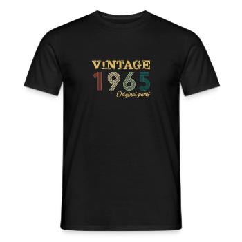 Vintage 1965 Original Parts Year Of Birth Birthday - Men's T-Shirt - black - Front - AI Model Male 178 light (178cm)