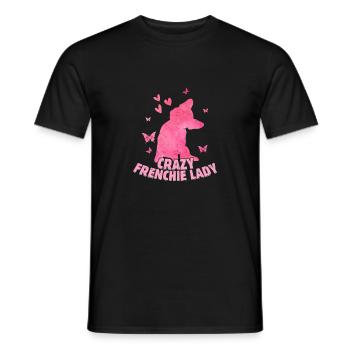 Crazy Frenchie Lady French Bulldog Owner - Männer T-Shirt - Schwarz - Vorne - AI Model Male 178 light (178cm)