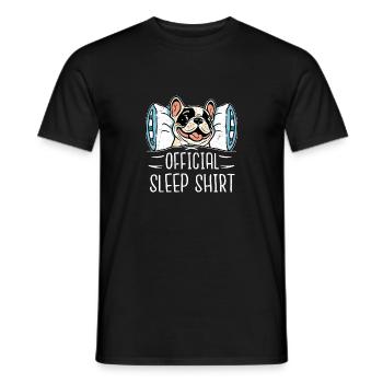 Chemise de couchage officielle propriétaire de chien bouledogue français - T-shirt homme - noir - Devant - AI Model Male 178 light (178cm)