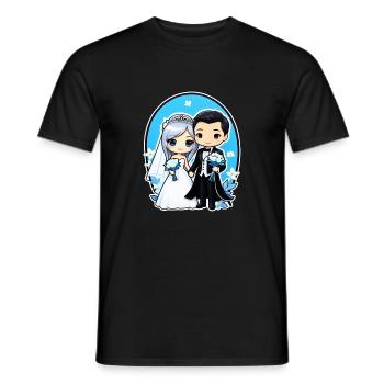 Just Married - For Wedding - Men's T-Shirt - black - Front - AI Model Male 178 light (178cm)