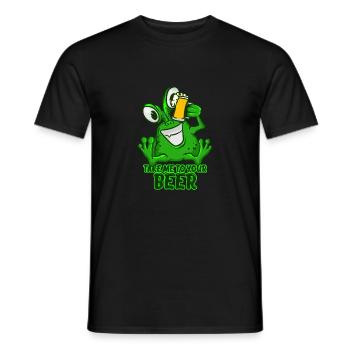 Take Me To Your Beer T-Shirt Vert Espace Drôle - T-shirt homme - noir - Devant - AI Model Male 178 light (178cm)