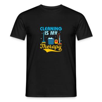 Le nettoyage est ma thérapie Nettoyeur d’entretien ménager - T-shirt homme - noir - Devant - AI Model Male 178 light (178cm)