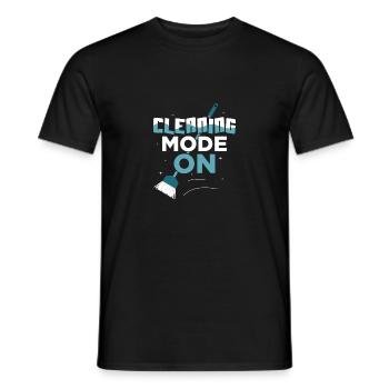 Mode de nettoyage sur l’entretien ménager du nettoyeur - T-shirt homme - noir - Devant - AI Model Male 178 light (178cm)